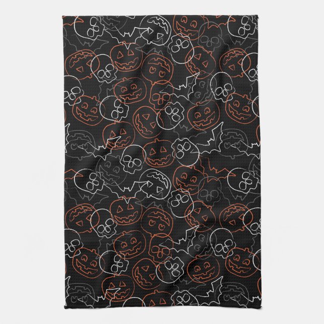 Halloween Pattern Kitchen Towel (Vertical)