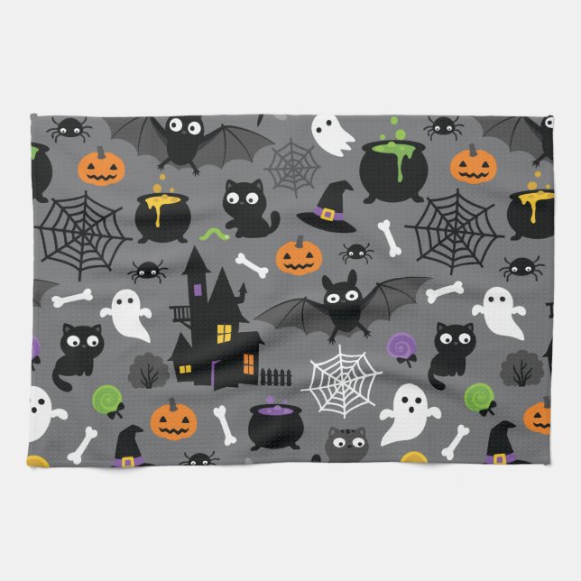 Halloween Pattern Kitchen Towel (Horizontal)