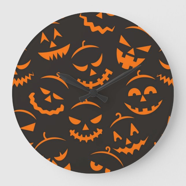 Halloween pattern large clock (Front)