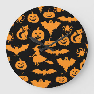 Halloween pattern large clock