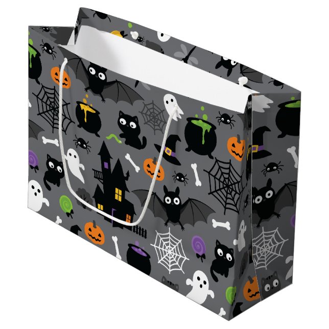 Halloween Pattern Large Gift Bag (Front Angled)
