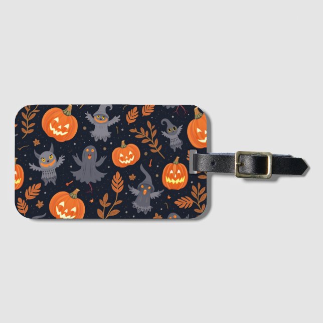 Halloween Pattern Luggage Tag (Front Horizontal)