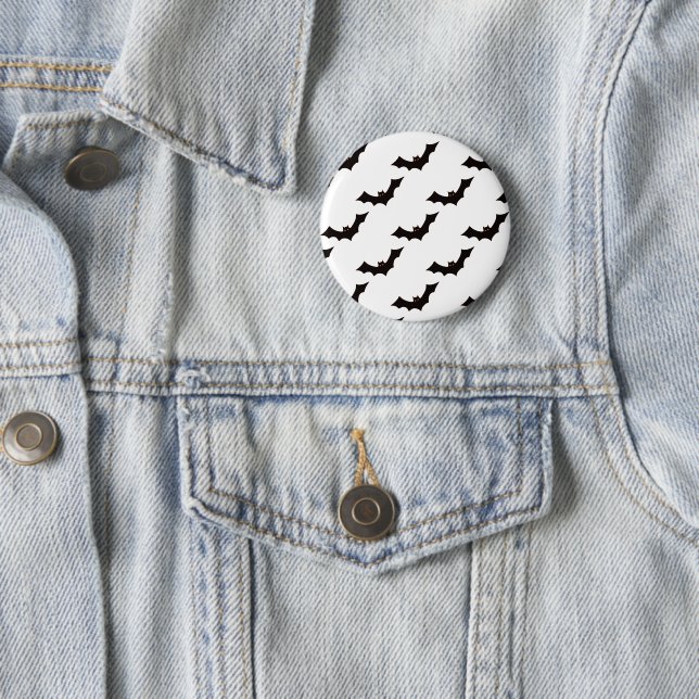 Halloween, Pattern Of Bats, Trick Or Treat, Boo 2 Inch Round Button (In Situ)