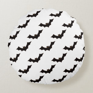 Halloween, Pattern Of Bats, Trick Or Treat, Boo Round Pillow