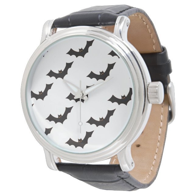 Halloween, Pattern Of Bats, Trick Or Treat, Boo Watch (Angled)