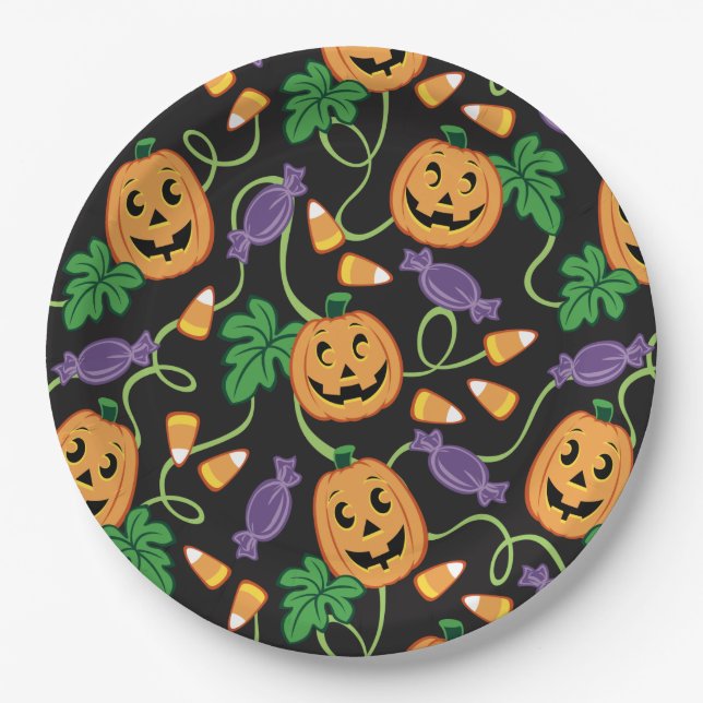 HALLOWEEN PATTERN PAPER PLATE (Front)