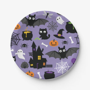 Halloween Pattern Paper Plate