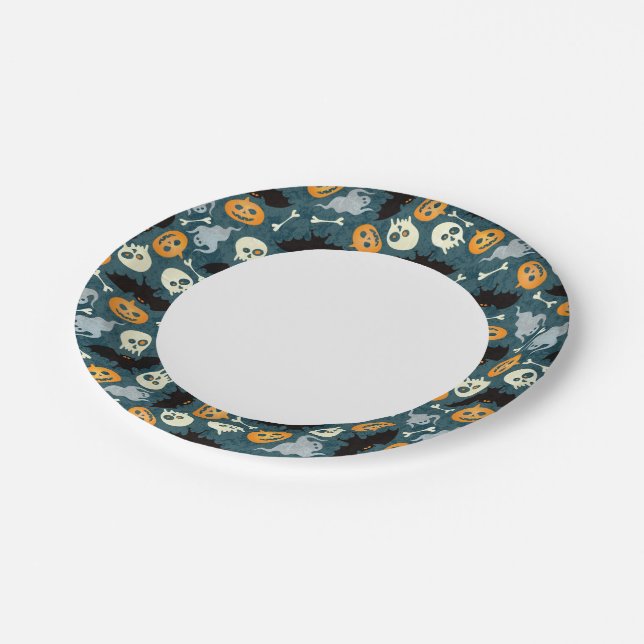 Halloween pattern paper plate (Angled)