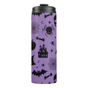 Halloween Pattern Purple and Black Thermal Tumbler