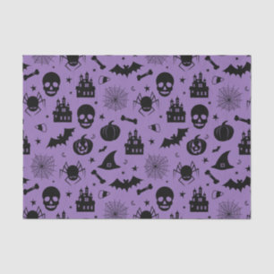 Halloween Pattern Purple and Black Tissue Paper