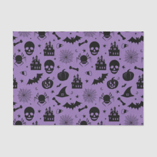 Halloween Pattern Purple and Black Tissue Paper