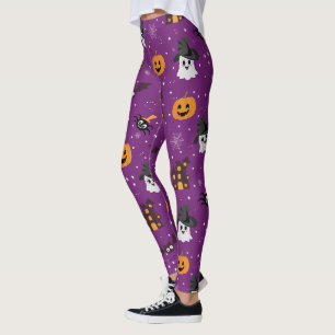Halloween Pattern Purple  Leggings