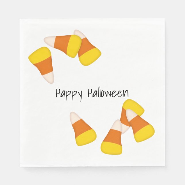 Halloween pattern random candy corn pieces napkin (Front)