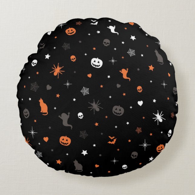 Halloween pattern round pillow (Front)