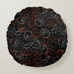 Halloween Pattern Round Pillow