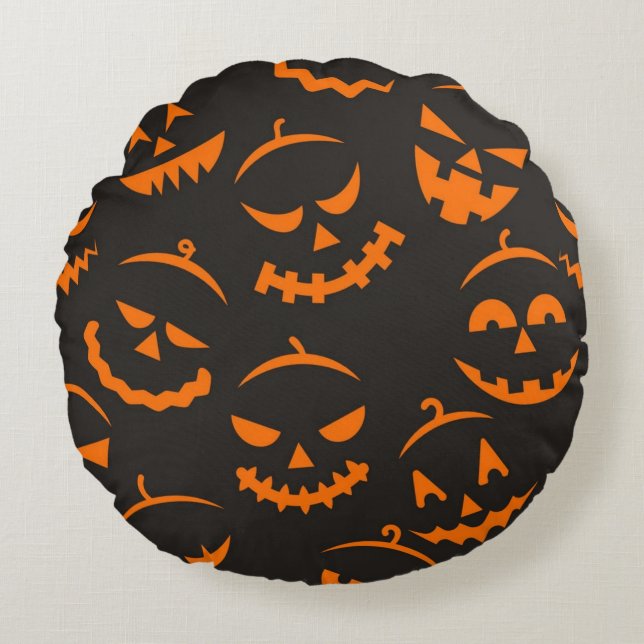 Halloween pattern round pillow (Front)