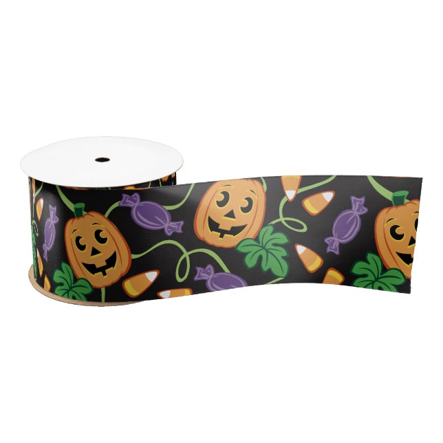HALLOWEEN PATTERN SATIN RIBBON (Spool)