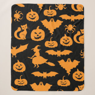 Halloween pattern sherpa blanket