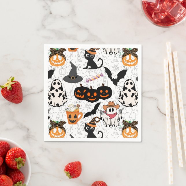 Halloween pattern. Spooky and cute Napkin (Insitu)