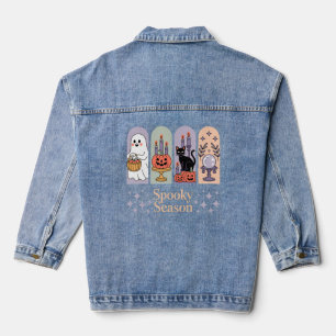 Halloween Pattern Spooky Season Denim Jacket