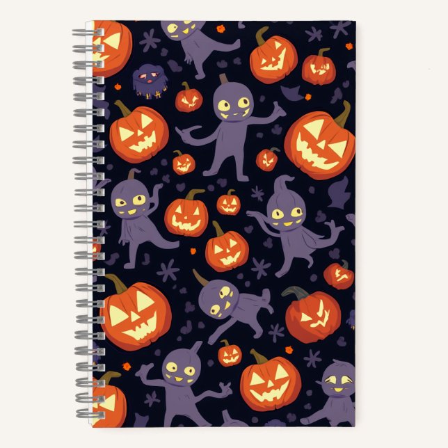 Halloween Pattern Square Note Notebook (Front)