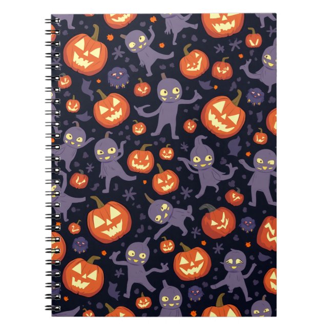 Halloween Pattern Square Note Notebook (Front)