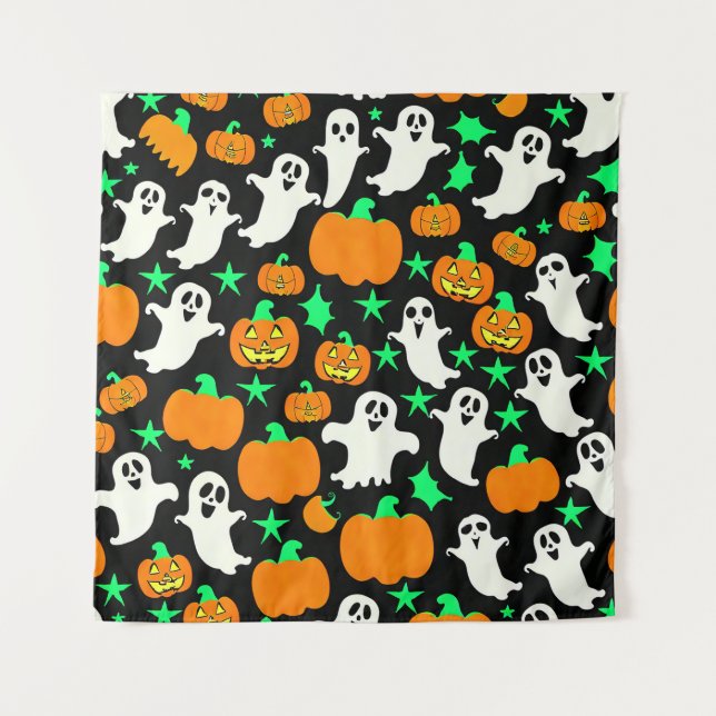 Halloween Pattern Tapestry (Front)