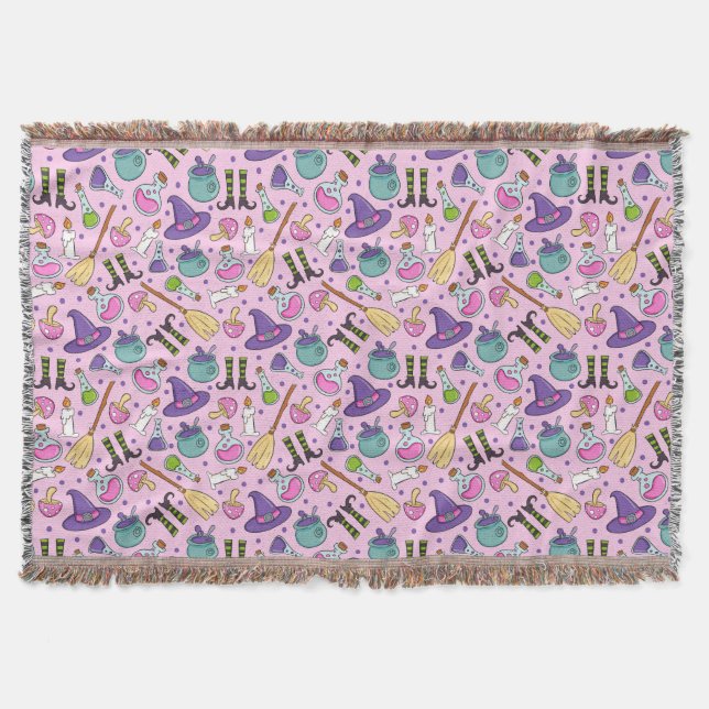 Halloween Pattern Throw Blanket (Front)