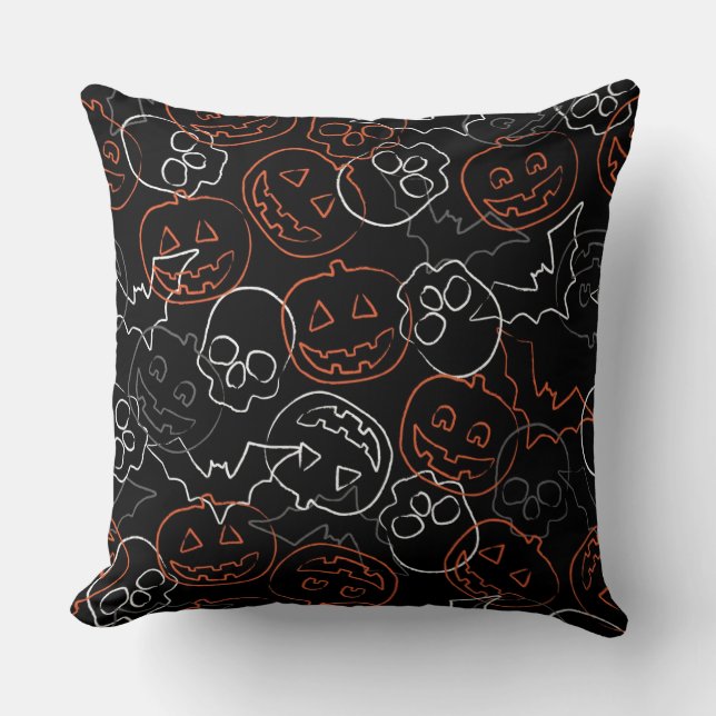 Halloween Pattern Throw Pillow (Front)