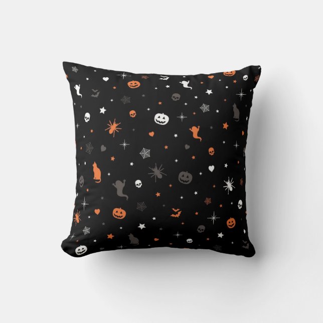 Halloween pattern throw pillow (Front)