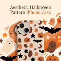 Halloween Pattern with Cute Ghosts and Pumpkins