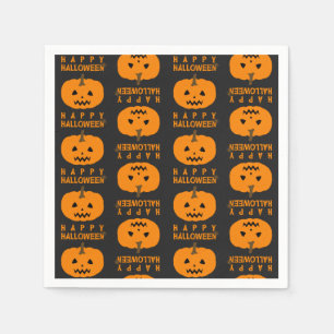 Halloween Pattern With Pumpkin Paper Napkin