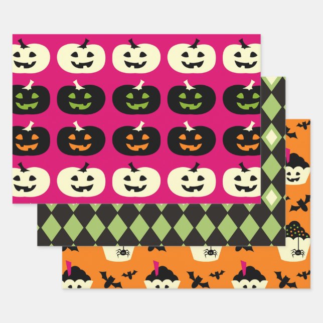 Halloween Pattern Wrapping Paper Sheet (Set)