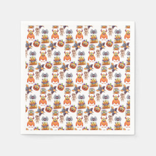 Halloween Patttern Of Creatures Napkin