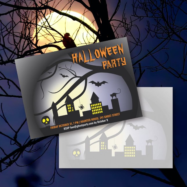 Halloween paysage urbain adulte Fête Invitation (Créateur téléchargé)