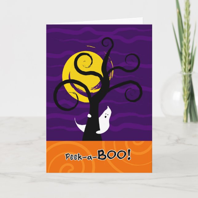 Halloween Peek-a-BOO Greeting Card (Front)