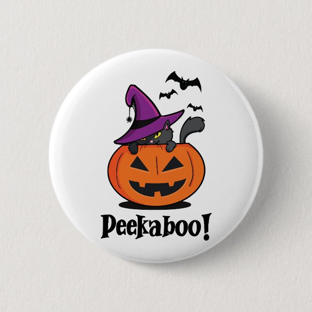 Halloween Peekaboo 2 Inch Round Button (Front)