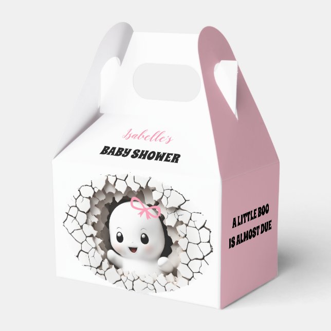Halloween Peeking Boo Girl Baby Shower Favour Box (Front Side)
