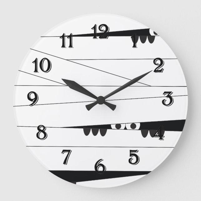 Halloween Peeking Mummy Large Clock (Front)
