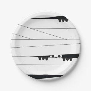 Halloween Peeking Mummy Paper Plate