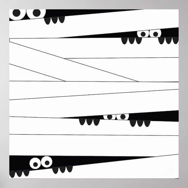 Halloween Peeking Mummy Poster (Front)