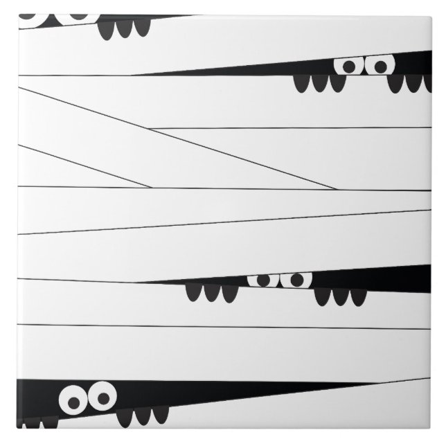 Halloween Peeking Mummy Tile (Front)