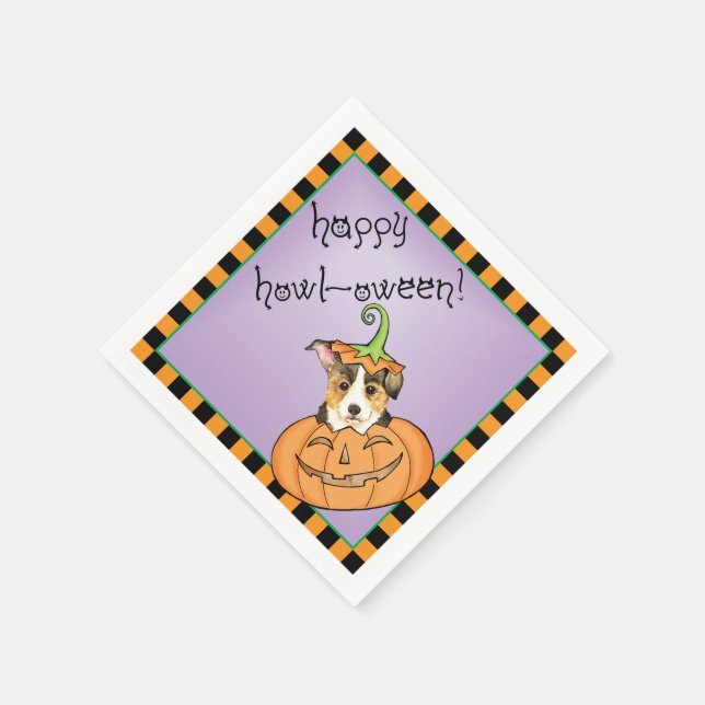 Halloween Pembroke Welsh Corgi Napkins (Corner)
