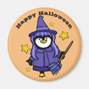 Halloween Penguin Witch Magnet