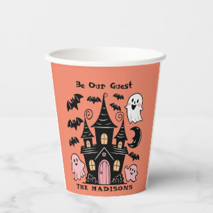 Halloween Personalized Be Our Guest Haunted House  Paper Cups