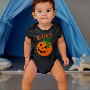 Halloween Personalized Jack O Lantern Boo Baby Bodysuit
