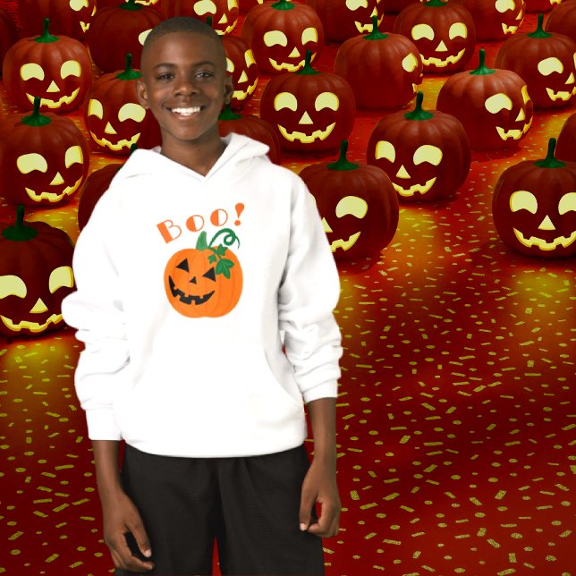  Halloween Personalized Jack O Lantern Boo Kids (Looking good in this bool hoody!)