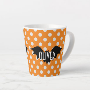 Halloween personalized trick or treat monogram latte mug