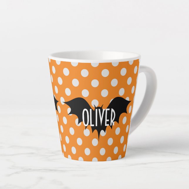 Halloween personalized trick or treat monogram  latte mug (Right Angle)