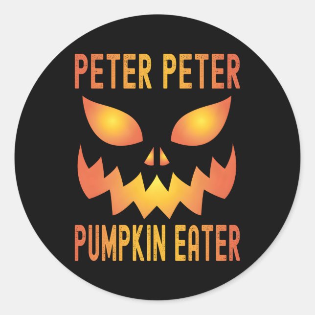 Halloween Peter Pumpkin Eater Classic Round Sticker (Front)